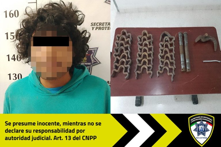 Agentes de la SSPC detienen a hombre por presunto robo de material ferroviario