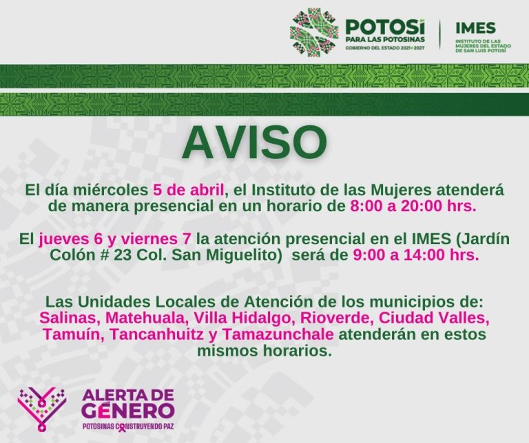 APOYO A MUJERES CONTINUARÁ DURANTE DÍAS DE SEMANA SANTA