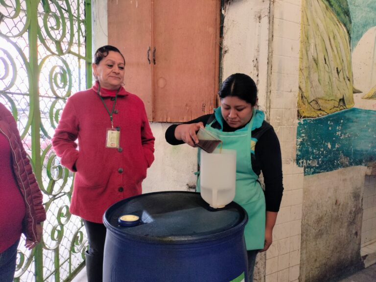INSTALAN CONTENEDOR PARA ACEITE VEGETAL USADO EN EL MERCADO CONSTITUCIÓN
