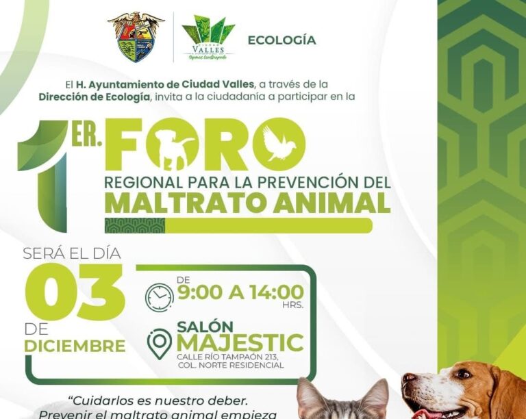 🐾 Ecología Municipal invita al Primer Foro Regional de Prevención contra el Maltrato Animal